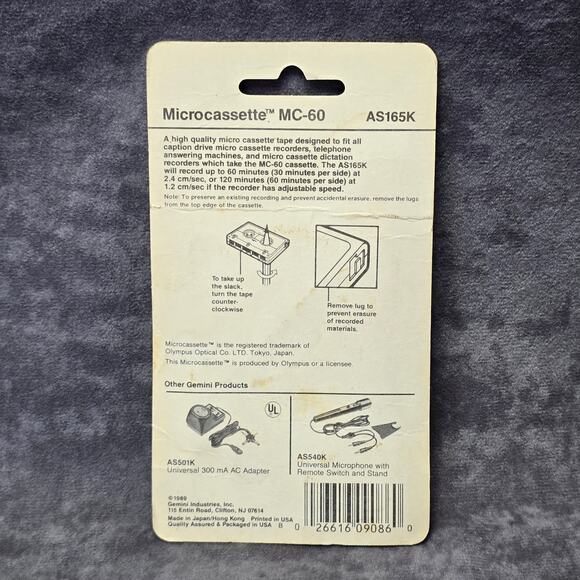Gemini Industries & Phone-Mate Microcassette MC 60 & MC 30 Recording Device Tape - Picture 3 of 4